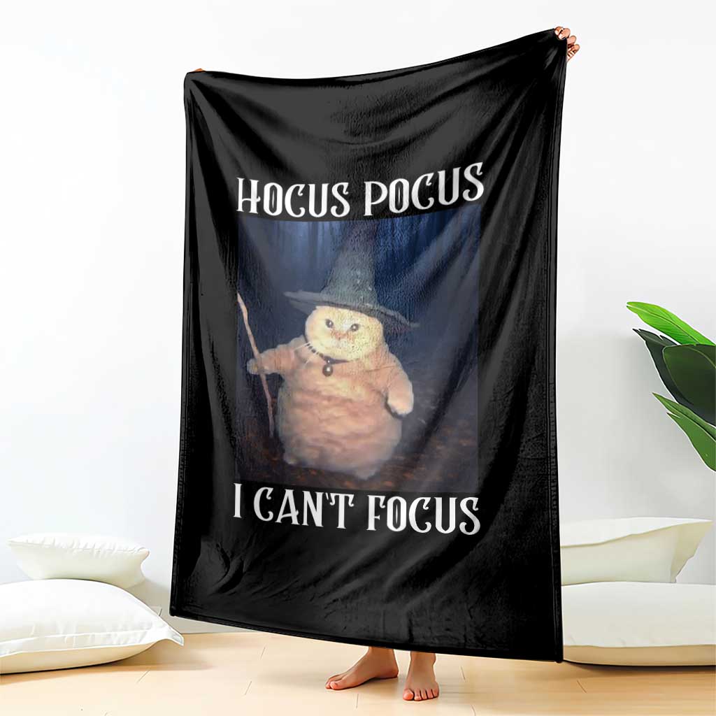 ADHD Cat Meme Throw Blanket Neurodivergent Wizard Cat I Cant Focus TS10 Print Your Wear