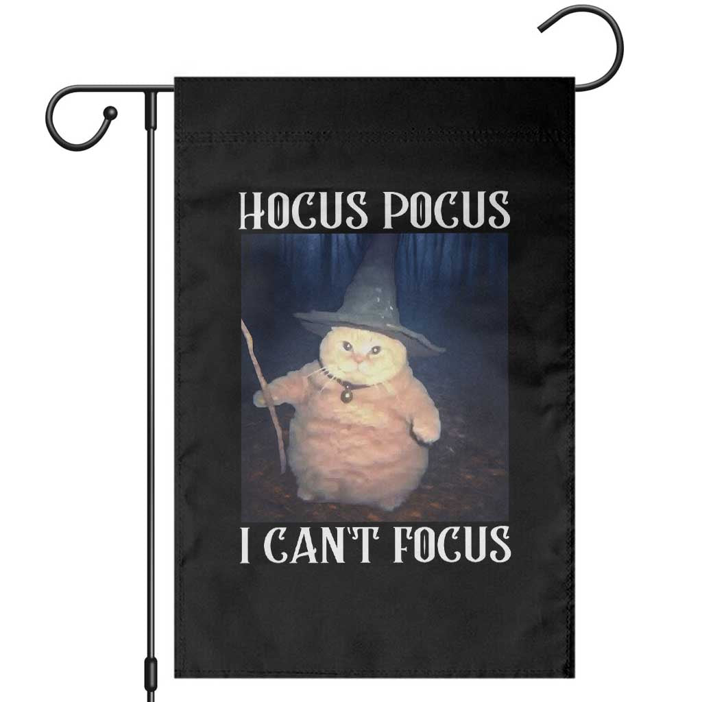 ADHD Cat Meme Garden Flag Neurodivergent Wizard Cat I Cant Focus TS10 Black Print Your Wear
