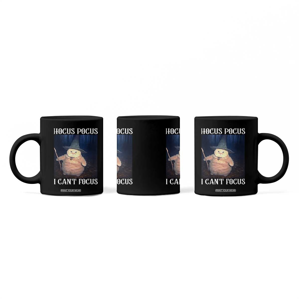ADHD Cat Meme Coffee Mug Neurodivergent Wizard Cat I Cant Focus TS10 Print Your Wear