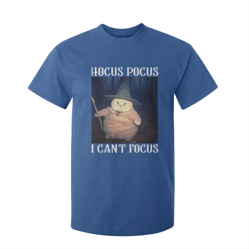 ADHD Cat Meme T Shirt For Kid Neurodivergent Wizard Cat I Cant Focus TS10 Royal Blue Print Your Wear