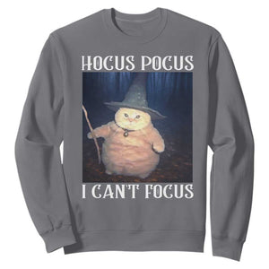 ADHD Cat Meme Sweatshirt Neurodivergent Wizard Cat I Cant Focus TS10 Charcoal Print Your Wear