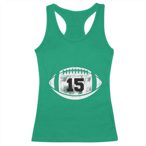 Personalized Football Game Day Racerback Tank Top Custom Number Cute Senior Mom Mama TS10 Irish Green Print Your Wear