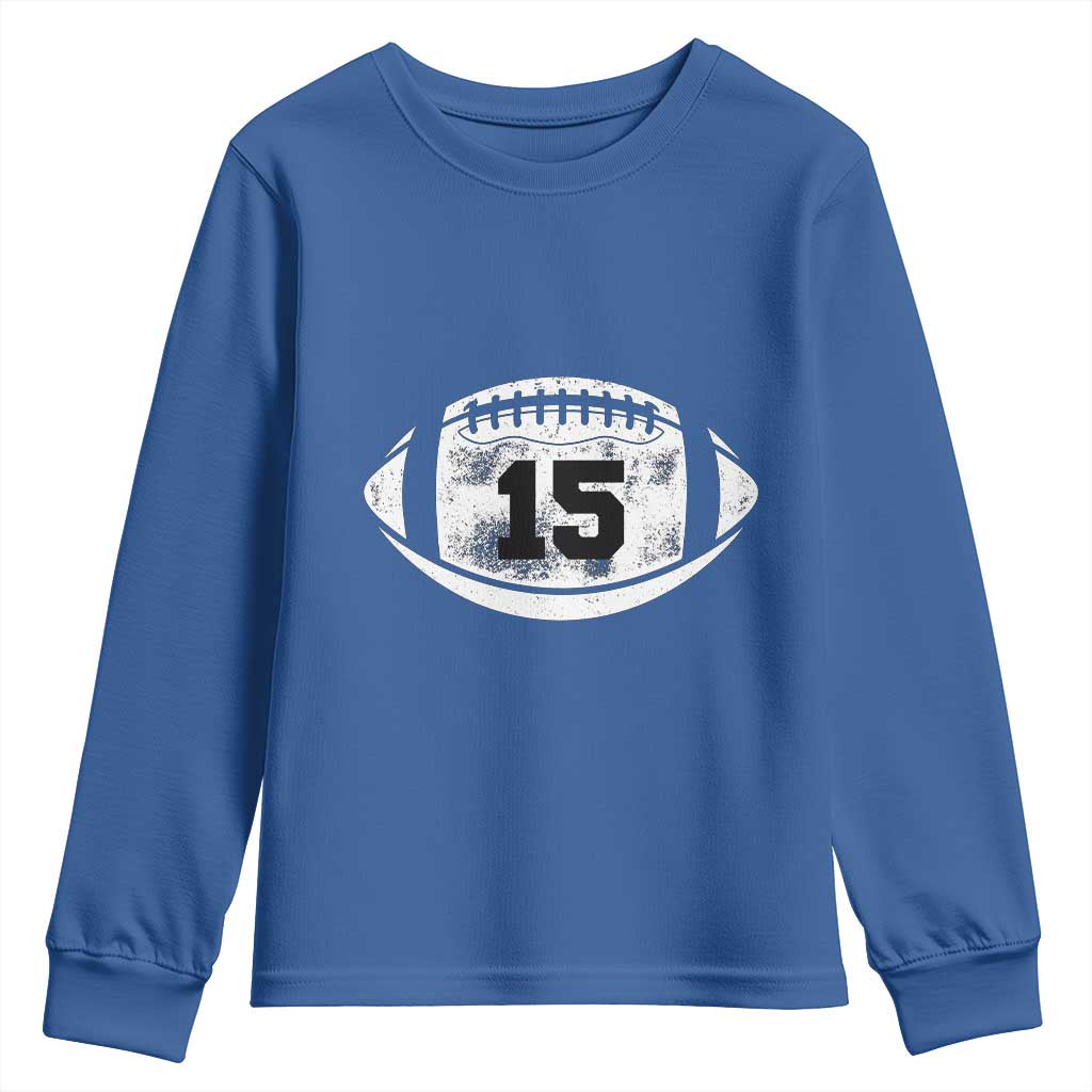 Personalized Football Game Day Youth Sweatshirt Custom Number Cute Senior Mom Mama TS10 Royal Blue Print Your Wear