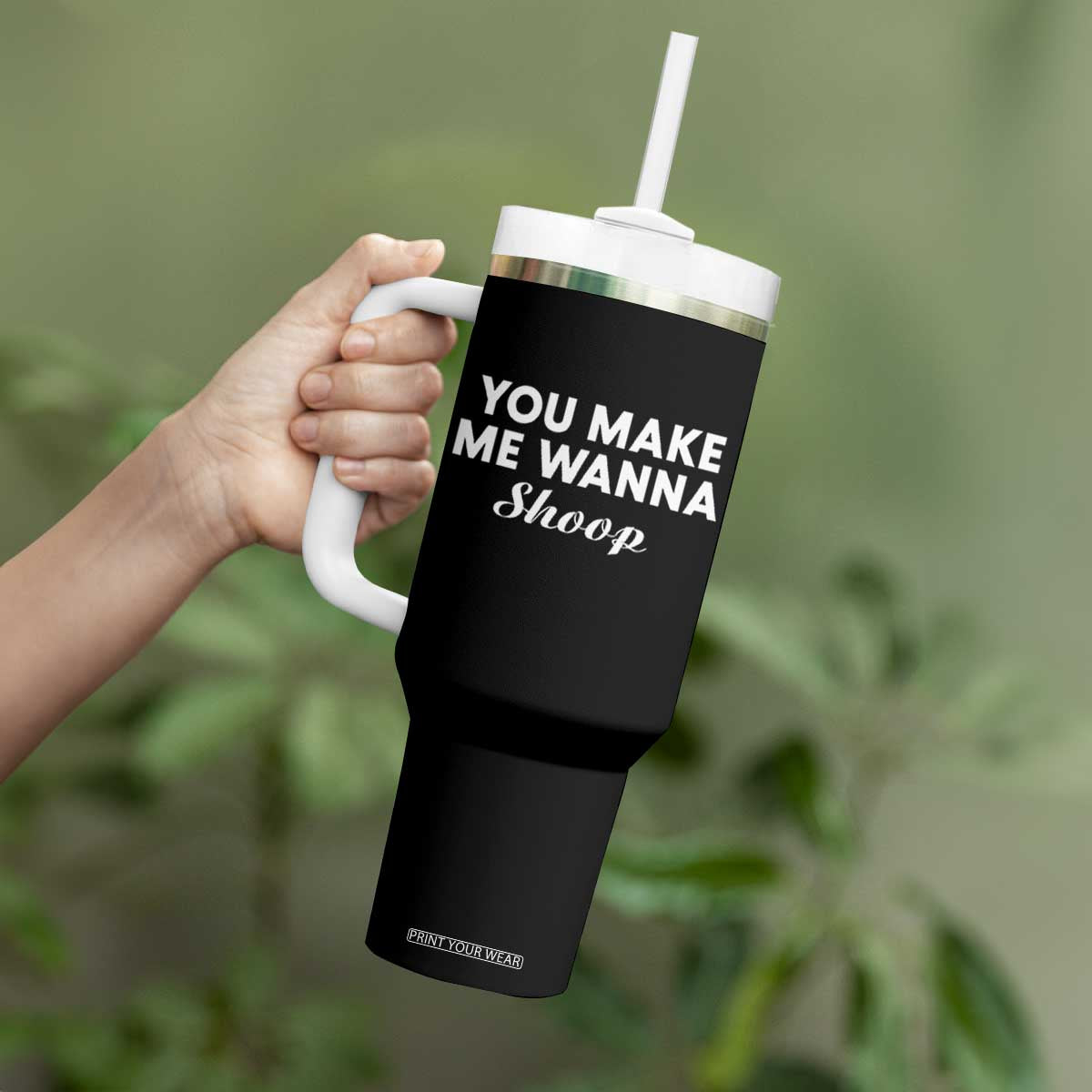 Fun 90s Music Tumbler With Handle You Make Me Wanna