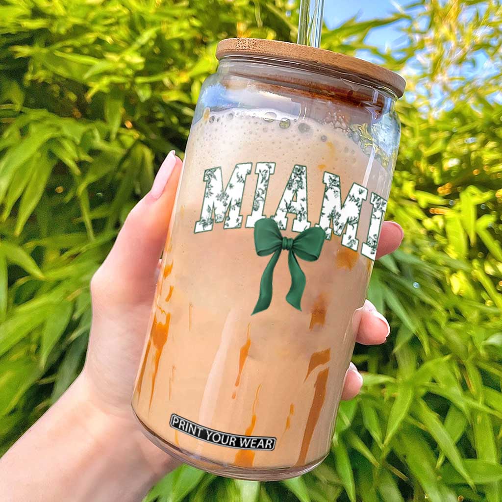 Miami Florida FL Vintage Athletic Sports Glass Can Florida FL Throwback Design Print Classic