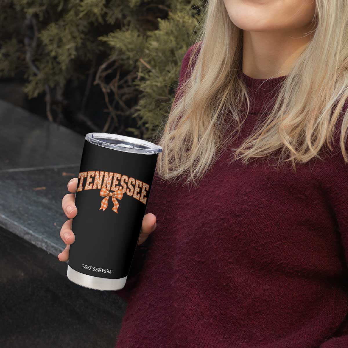 Vintage Tennessee Tumbler Cup Retro Classic TN Orange Print Retro