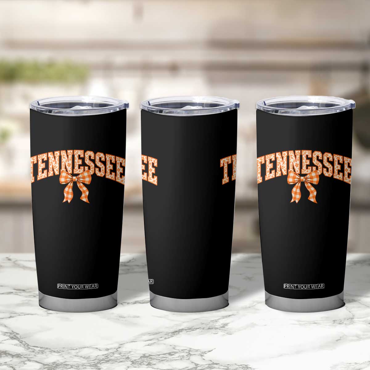 Vintage Tennessee Tumbler Cup Retro Classic TN Orange Print Retro