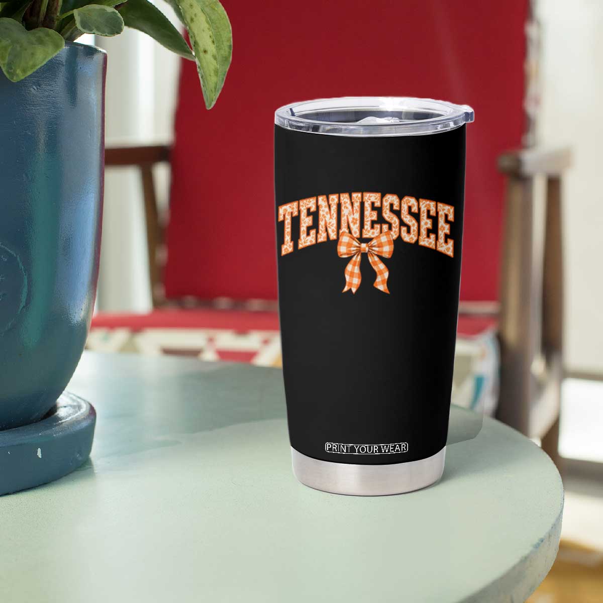 Vintage Tennessee Tumbler Cup Retro Classic TN Orange Print Retro