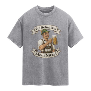 Oktoberfest Fo Schnitzel Mein Nitzel Funny German Washed Cotton T-Shirt