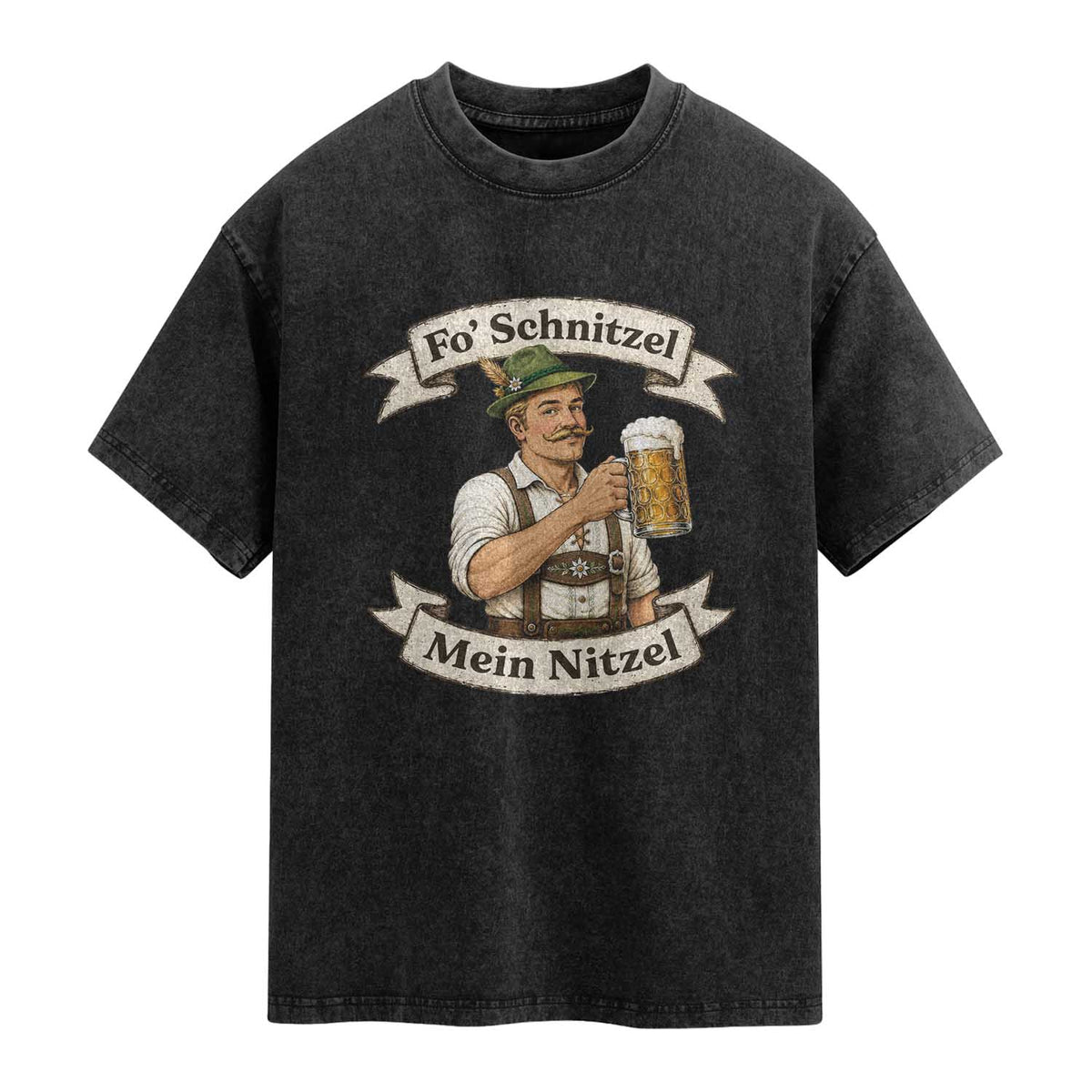 Oktoberfest Fo Schnitzel Mein Nitzel Funny German Washed Cotton T-Shirt