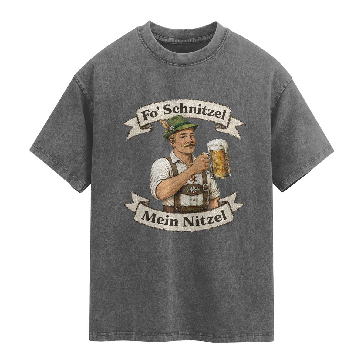 Oktoberfest Fo Schnitzel Mein Nitzel Funny German Washed Cotton T-Shirt