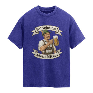 Oktoberfest Fo Schnitzel Mein Nitzel Funny German Washed Cotton T-Shirt