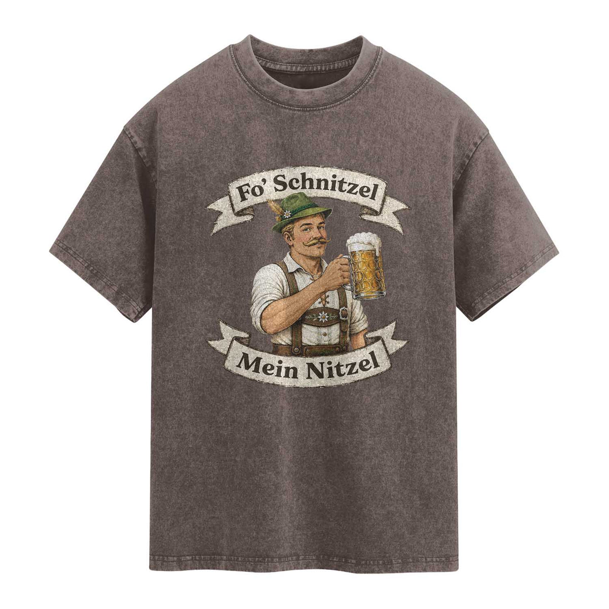 Oktoberfest Fo Schnitzel Mein Nitzel Funny German Washed Cotton T-Shirt