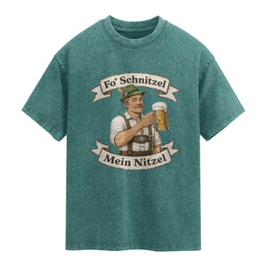 Oktoberfest Fo Schnitzel Mein Nitzel Funny German Washed Cotton T-Shirt
