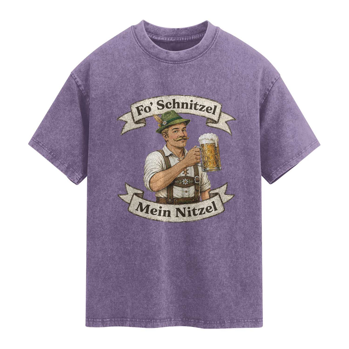 Oktoberfest Fo Schnitzel Mein Nitzel Funny German Washed Cotton T-Shirt