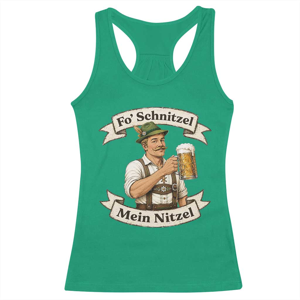 Oktoberfest Fo Schnitzel Mein Nitzel Funny German Racerback Tank Top