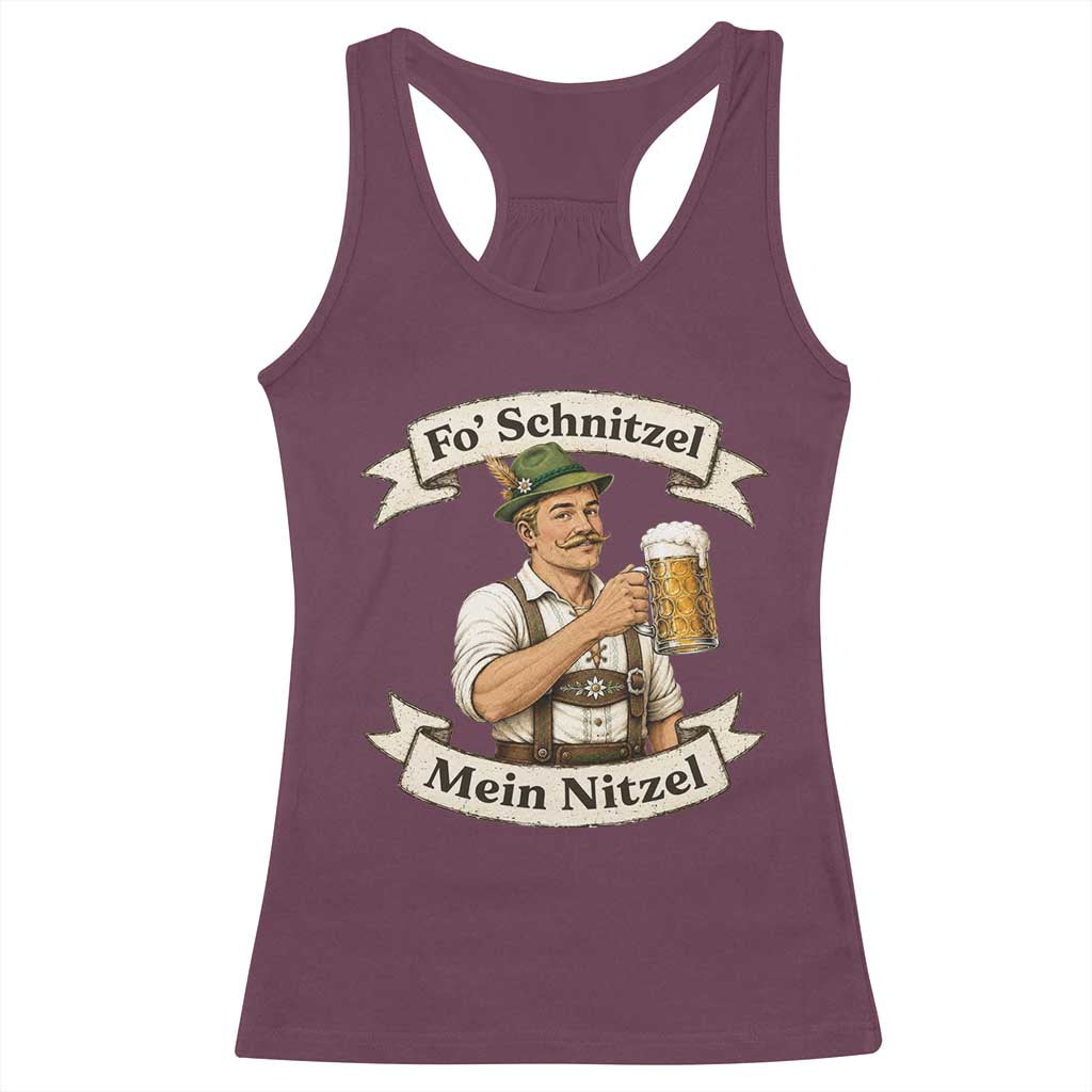 Oktoberfest Fo Schnitzel Mein Nitzel Funny German Racerback Tank Top