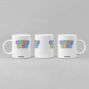 Cousin Crew Coffee Mug Sibling Matching Family Trip Reunion Colorful Checkered Graphic
