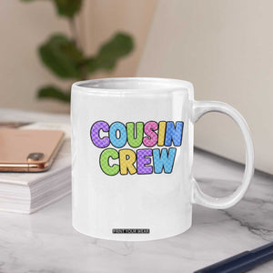 Cousin Crew Coffee Mug Sibling Matching Family Trip Reunion Colorful Checkered Graphic