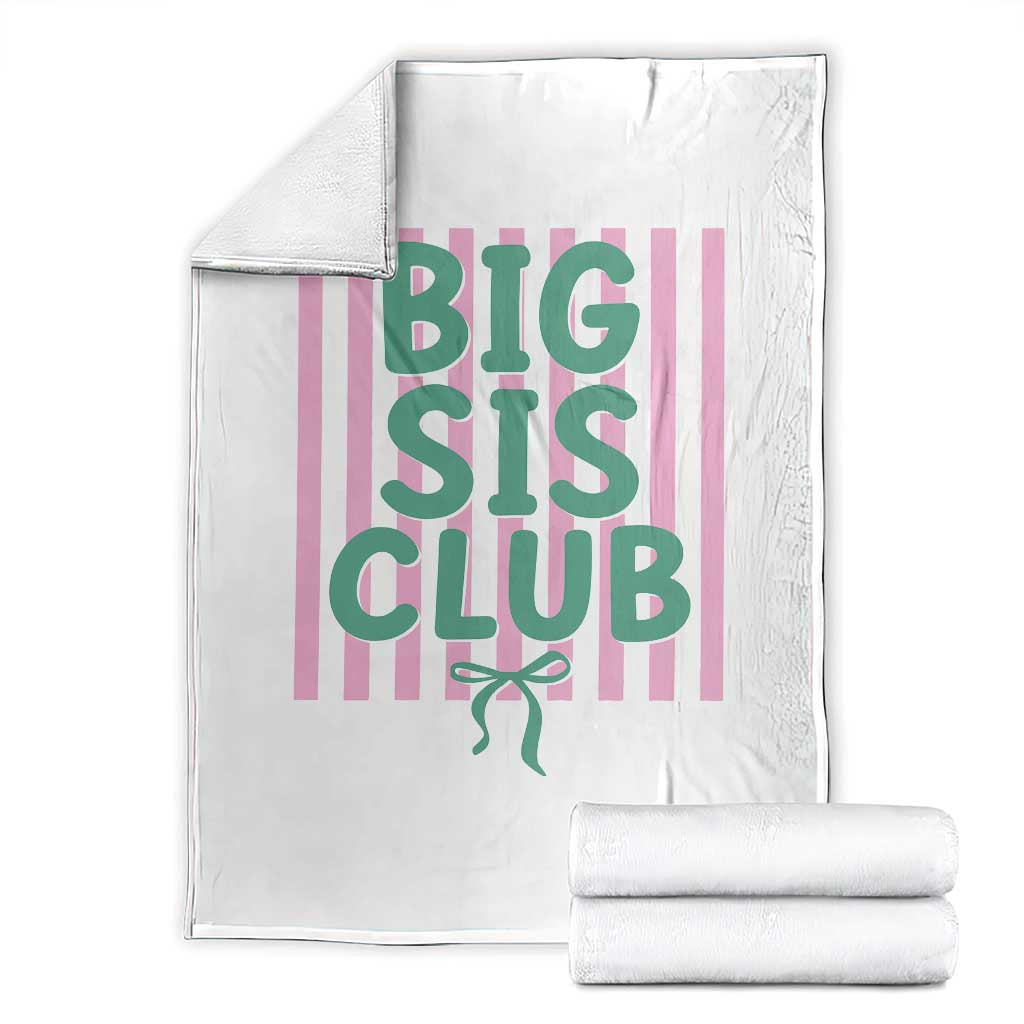 Striped Big Sister Club Throw Blanket Matching Sibling Pregnancy Reveal Gift