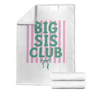 Striped Big Sister Club Throw Blanket Matching Sibling Pregnancy Reveal Gift