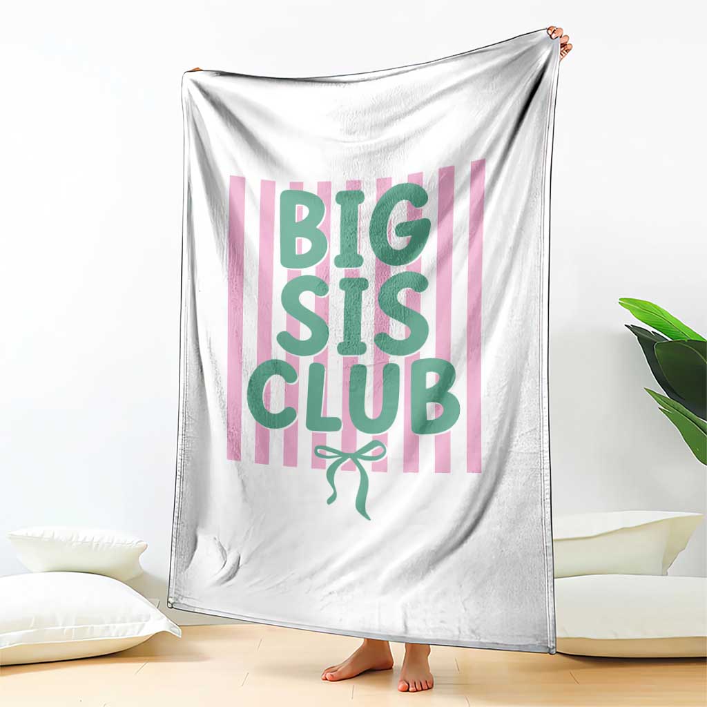 Striped Big Sister Club Throw Blanket Matching Sibling Pregnancy Reveal Gift