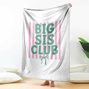 Striped Big Sister Club Throw Blanket Matching Sibling Pregnancy Reveal Gift