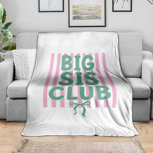 Striped Big Sister Club Throw Blanket Matching Sibling Pregnancy Reveal Gift
