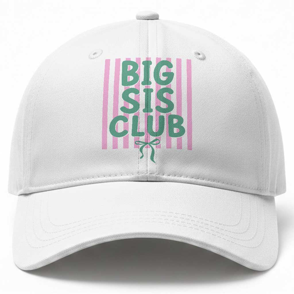 Striped Big Sister Club Baseball Cap Matching Sibling Pregnancy Reveal Gift
