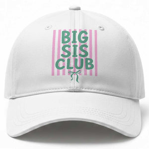 Striped Big Sister Club Baseball Cap Matching Sibling Pregnancy Reveal Gift