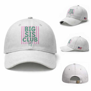 Striped Big Sister Club Baseball Cap Matching Sibling Pregnancy Reveal Gift