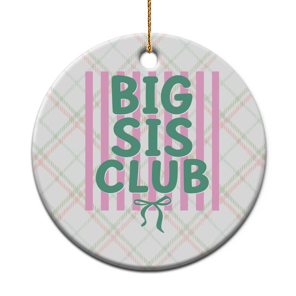 Striped Big Sister Club Ceramic Ornament Matching Sibling Pregnancy Reveal Gift