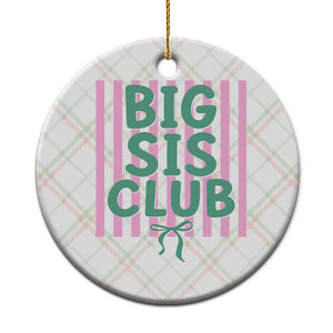 Striped Big Sister Club Ceramic Ornament Matching Sibling Pregnancy Reveal Gift