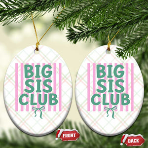 Striped Big Sister Club Ceramic Ornament Matching Sibling Pregnancy Reveal Gift