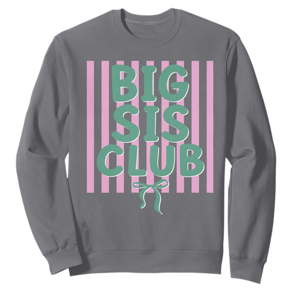 Striped Big Sister Club Sweatshirt Matching Sibling Pregnancy Reveal Gift