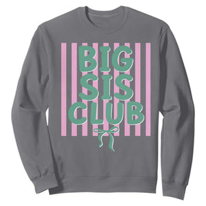Striped Big Sister Club Sweatshirt Matching Sibling Pregnancy Reveal Gift