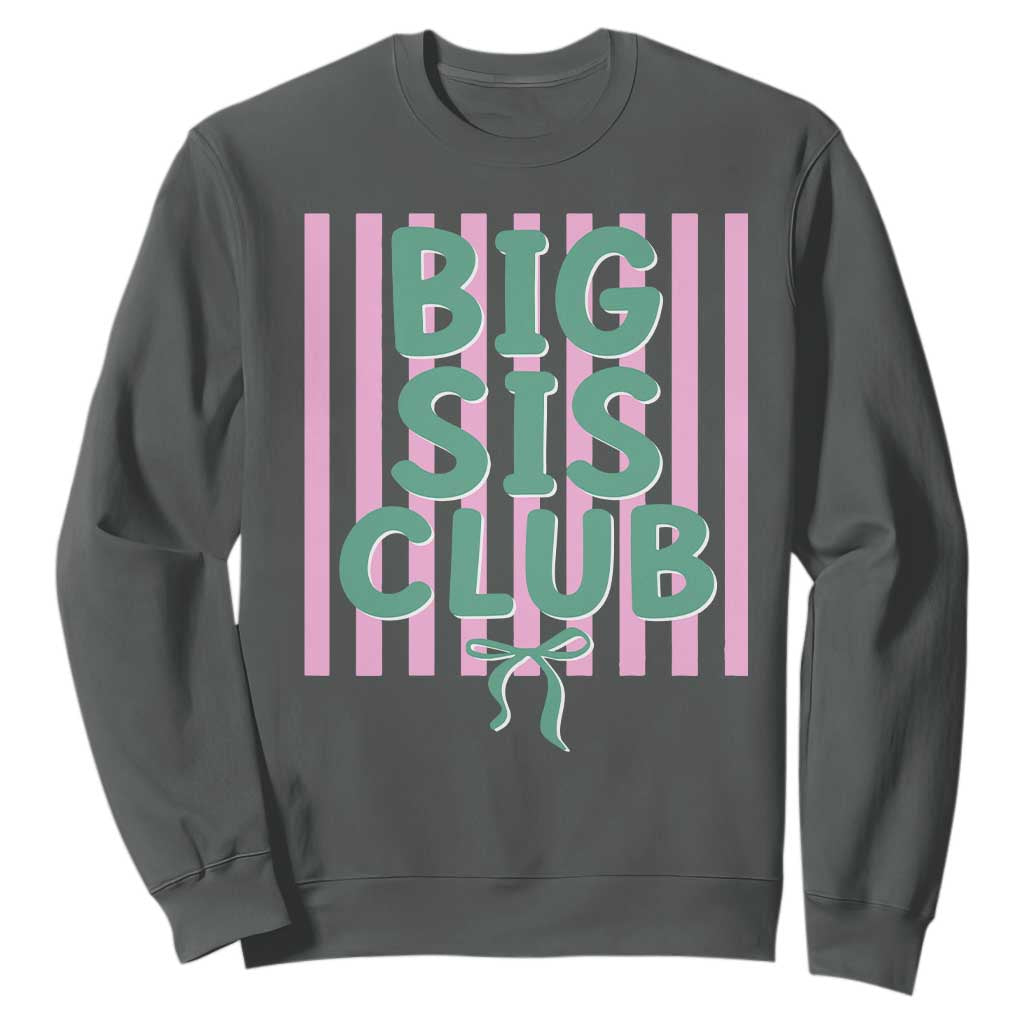 Striped Big Sister Club Sweatshirt Matching Sibling Pregnancy Reveal Gift