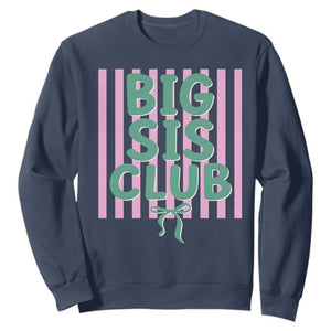Striped Big Sister Club Sweatshirt Matching Sibling Pregnancy Reveal Gift