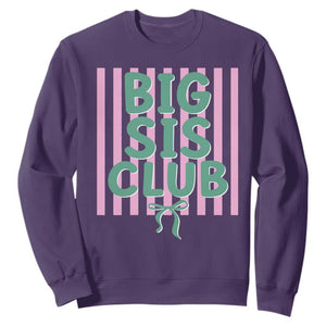 Striped Big Sister Club Sweatshirt Matching Sibling Pregnancy Reveal Gift