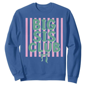 Striped Big Sister Club Sweatshirt Matching Sibling Pregnancy Reveal Gift