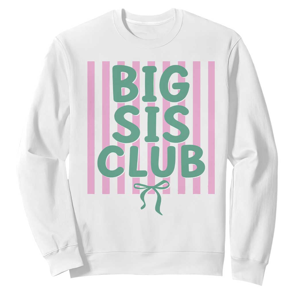 Striped Big Sister Club Sweatshirt Matching Sibling Pregnancy Reveal Gift