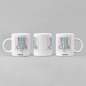 Striped Big Sister Club Coffee Mug Matching Sibling Pregnancy Reveal Gift
