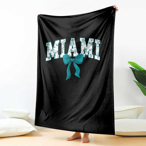 Miami Coquette Bow Throw Blanket Florida FL Retro Throwback Design Print Vintage Sport Fan Graphic