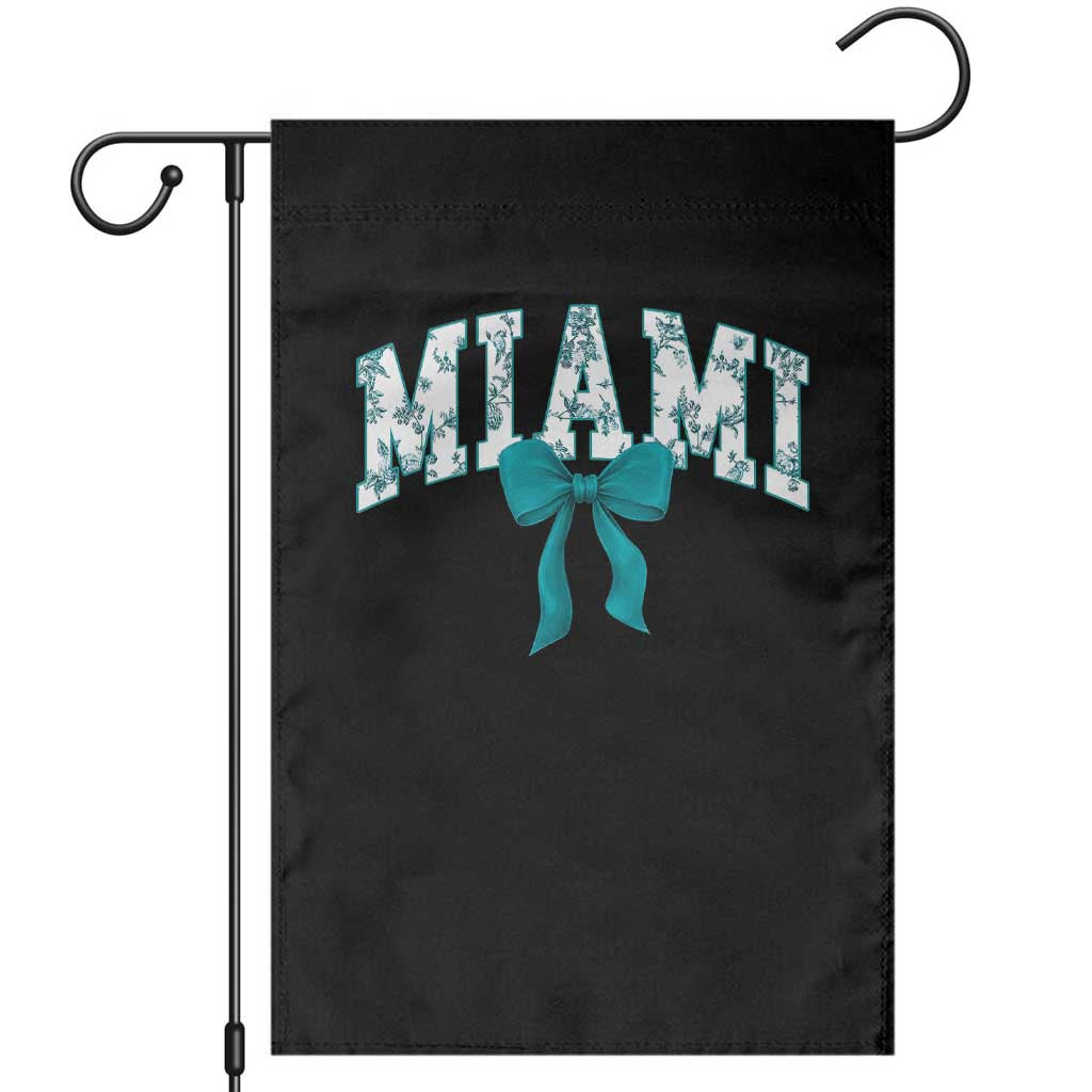Miami Coquette Bow Garden Flag Florida FL Retro Throwback Design Print Vintage Sport Fan Graphic