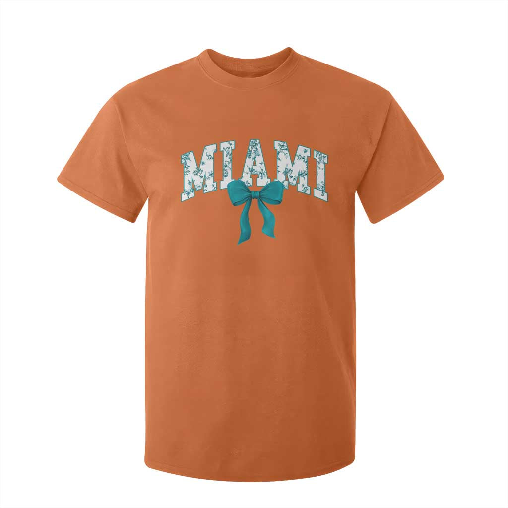 Miami Coquette Bow T Shirt For Kid Florida FL Retro Throwback Design Print Vintage Sport Fan Graphic