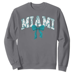 Miami Coquette Bow Sweatshirt Florida FL Retro Throwback Design Print Vintage Sport Fan Graphic