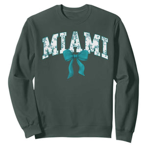 Miami Coquette Bow Sweatshirt Florida FL Retro Throwback Design Print Vintage Sport Fan Graphic