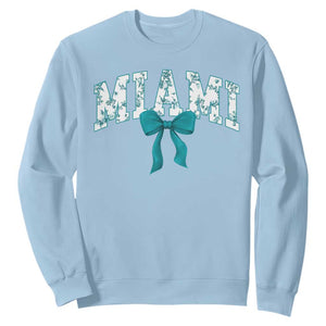 Miami Coquette Bow Sweatshirt Florida FL Retro Throwback Design Print Vintage Sport Fan Graphic