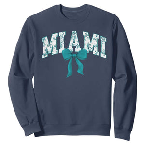 Miami Coquette Bow Sweatshirt Florida FL Retro Throwback Design Print Vintage Sport Fan Graphic