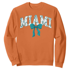 Miami Coquette Bow Sweatshirt Florida FL Retro Throwback Design Print Vintage Sport Fan Graphic
